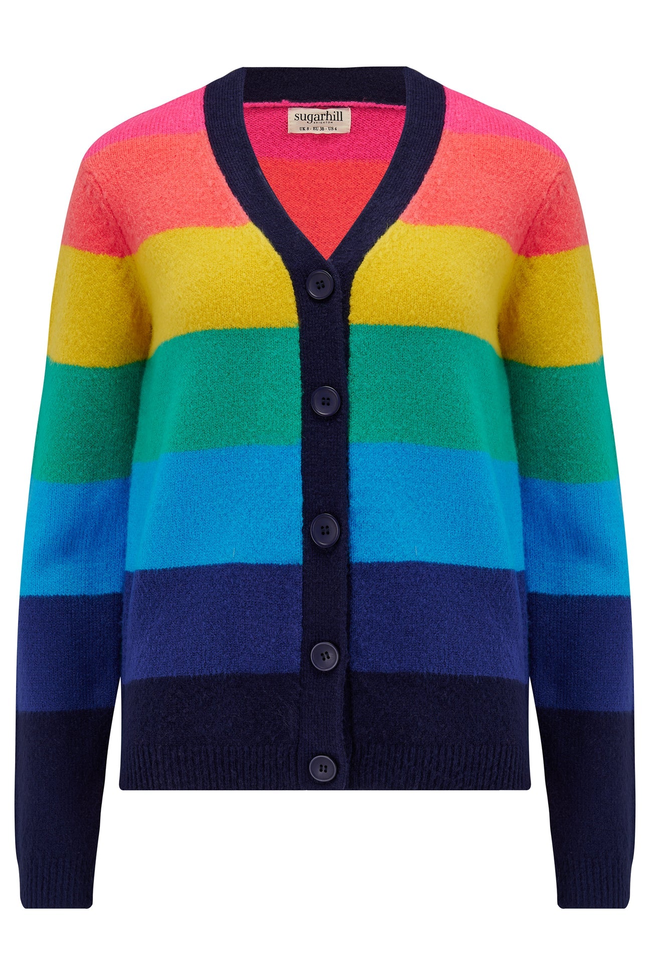 Sugarhill Brighton Izzy Rainbow Stripes Cardigan In Multi