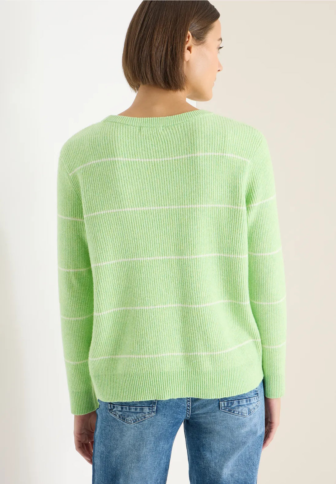 Cecil Striped Knit In Bamboo Green
