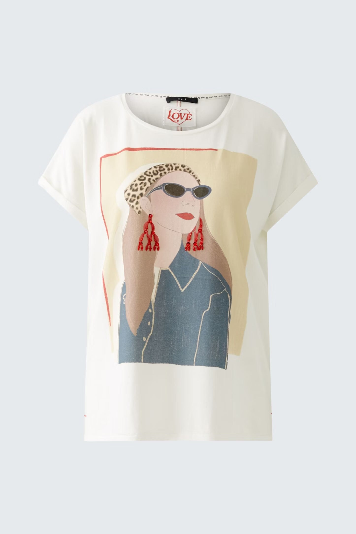 Oui Cloud Dancer T-shirt In Multi