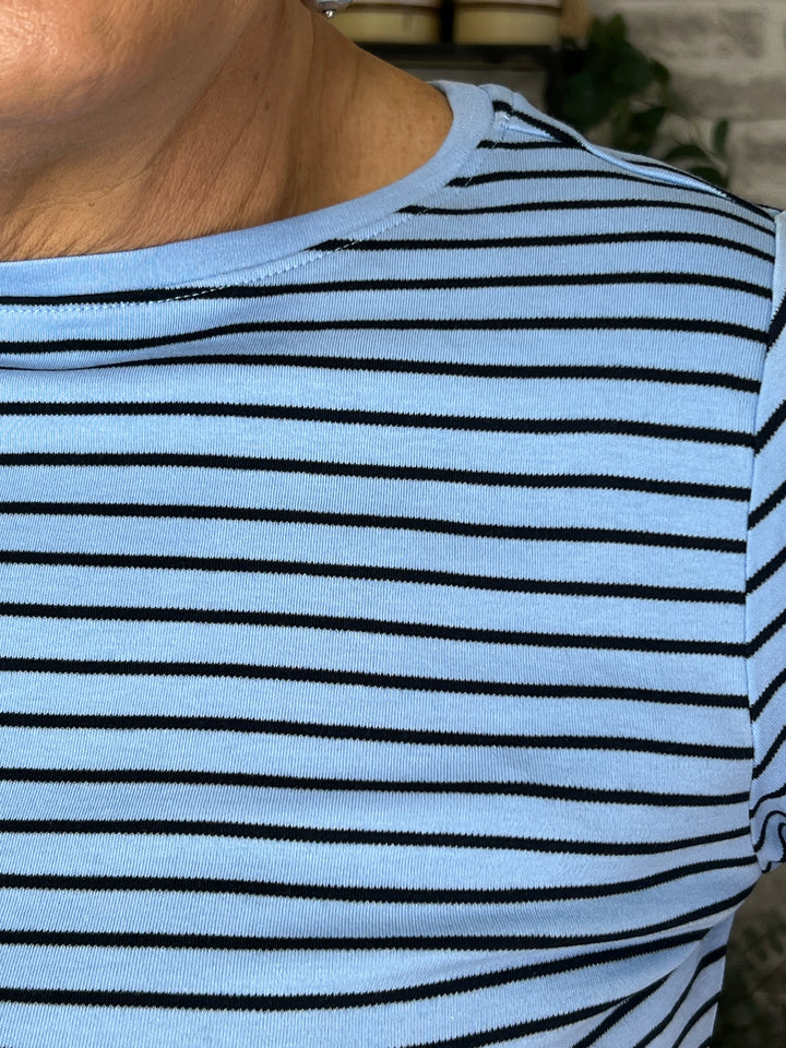 Cecil Striped Top In Fresh Light Blue
