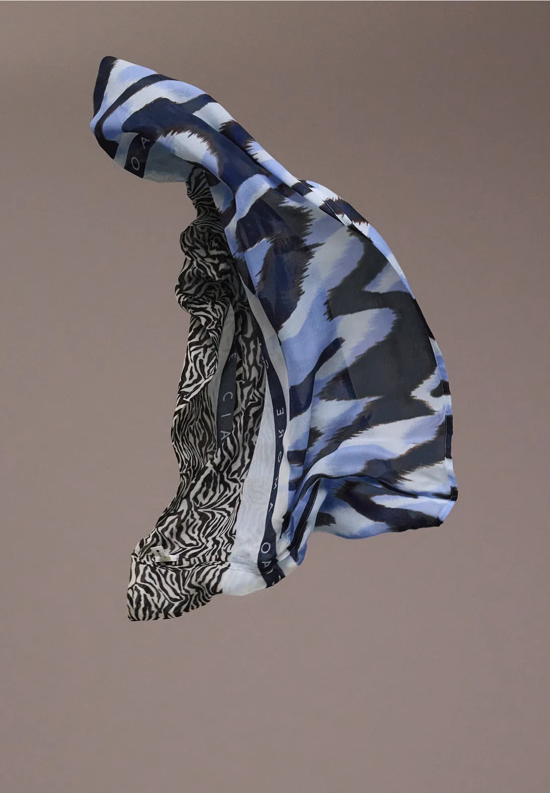 Street One Print Loop Snood In Drift blue