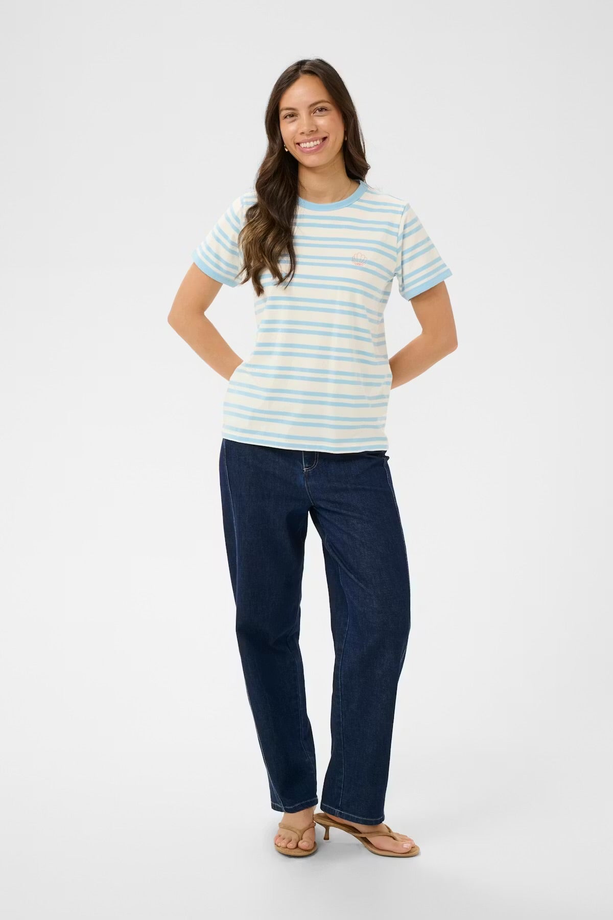 Saint Tropez striped t-shirt in cerulean blue