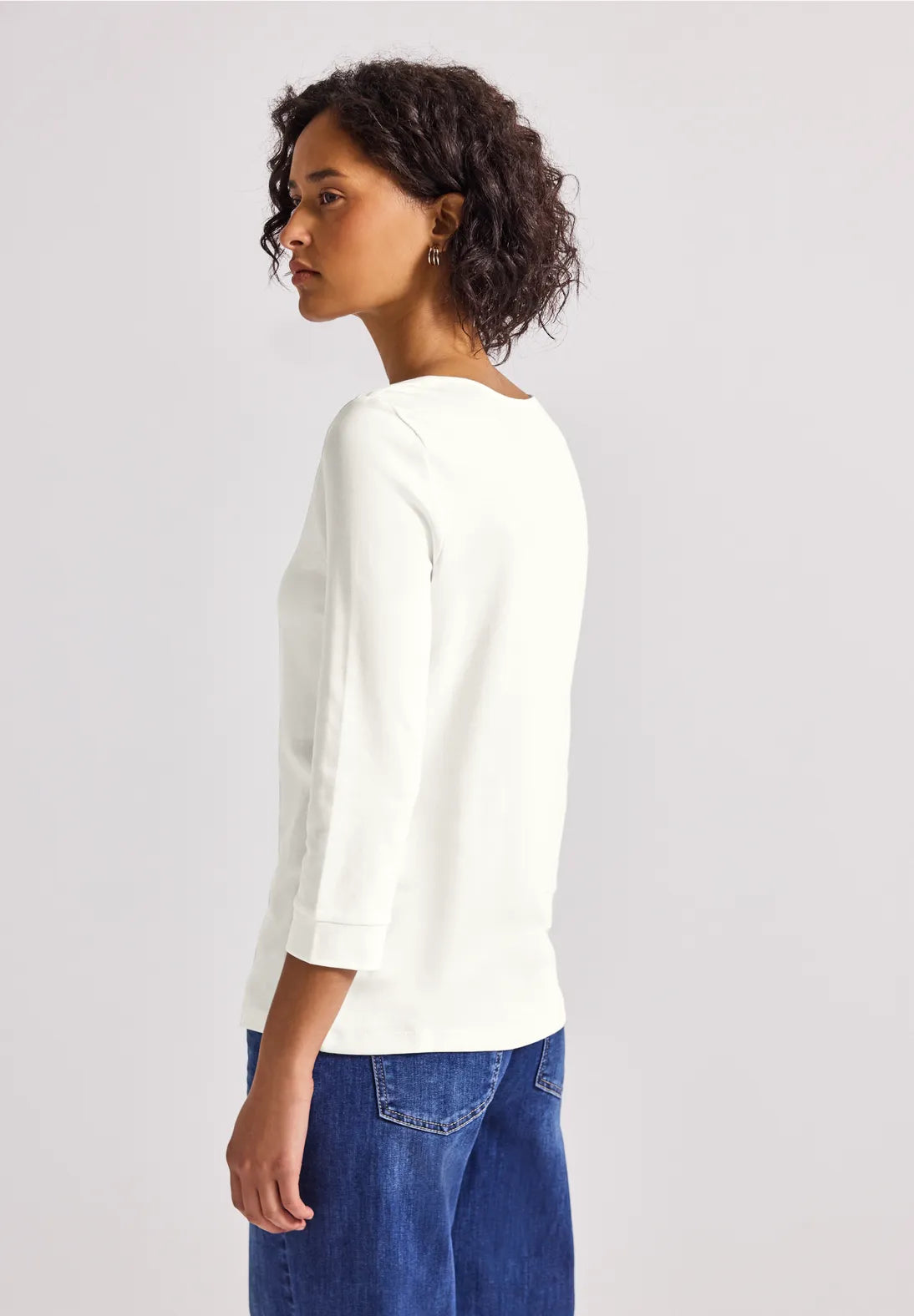 Street One Boat neckline Top In Off white
