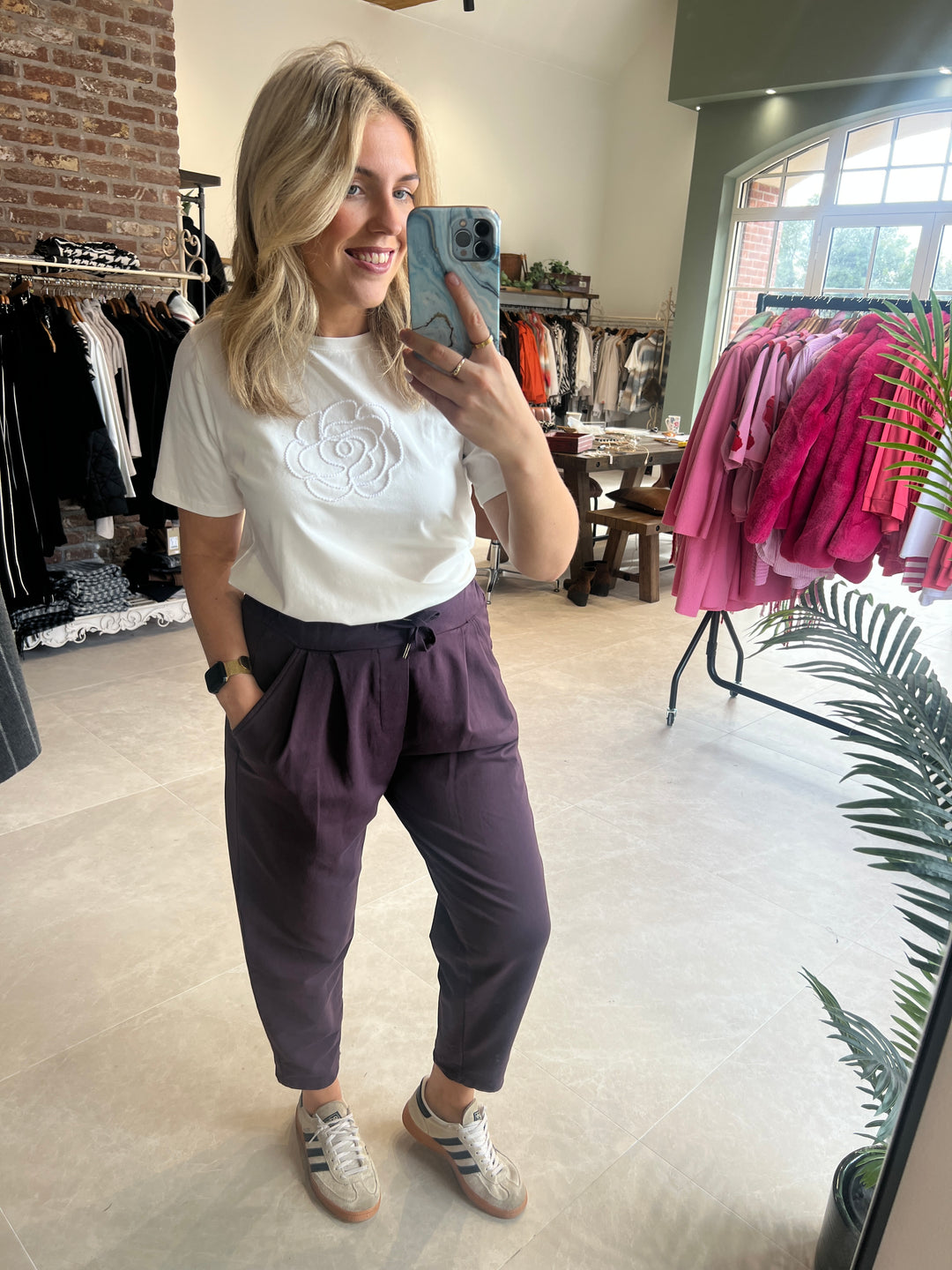 Deck By Decollage Barrel Joggers In Mulberry