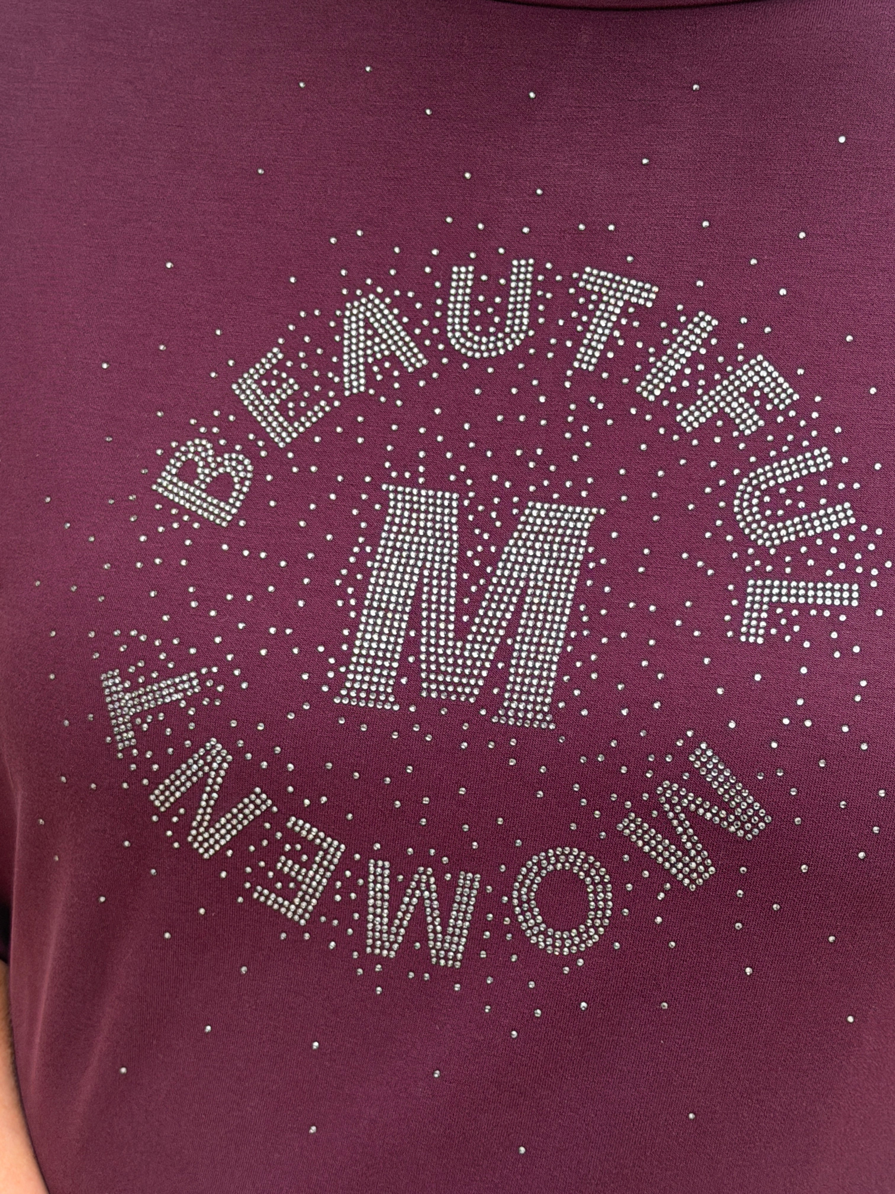 Monari Sparkle Sweatshirt In Dark Bordeaux