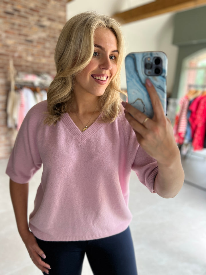 Milano Italy Pullover In Soft Pink