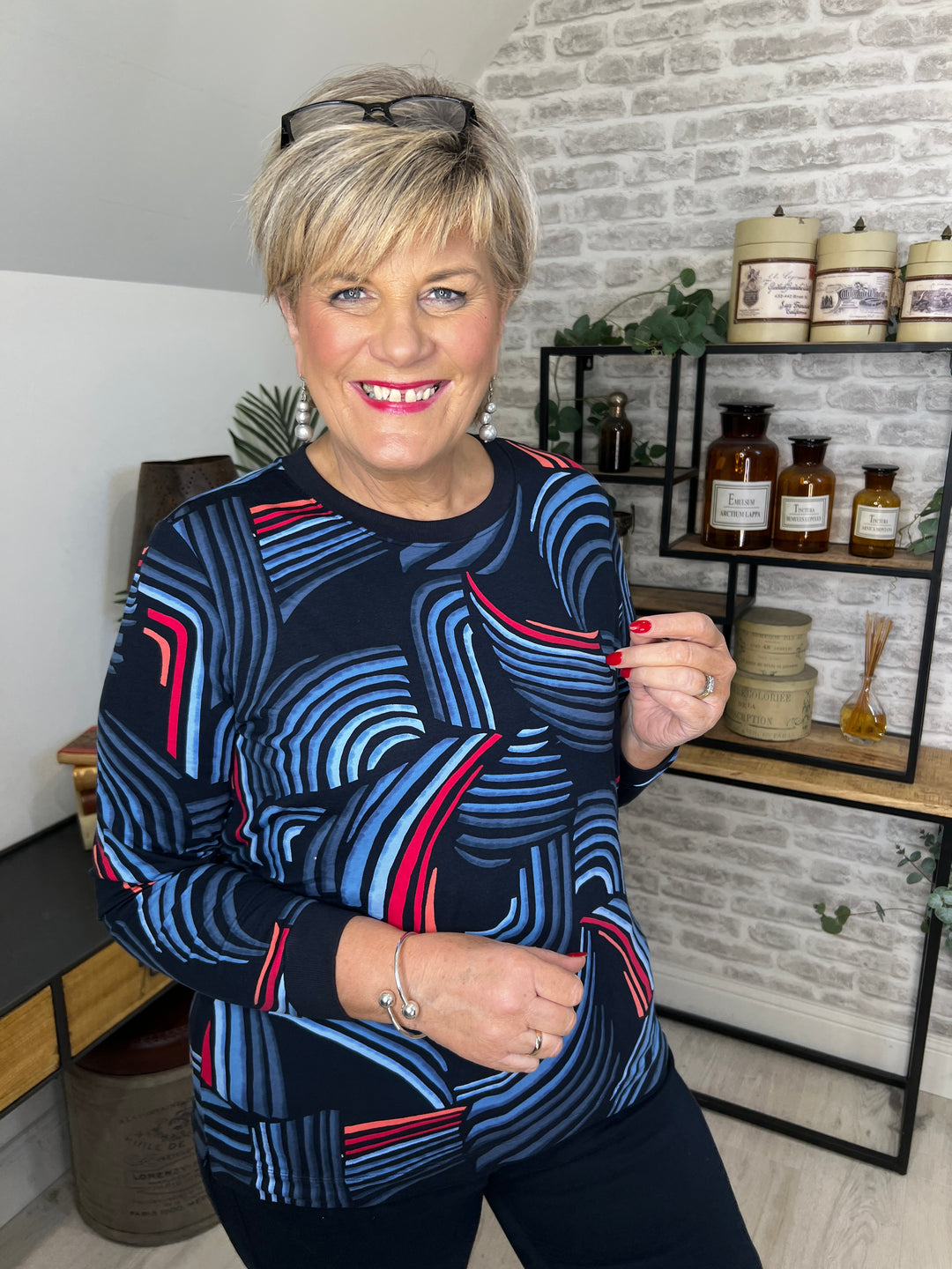 Cecil Multicoloured Top In Universal Blue
