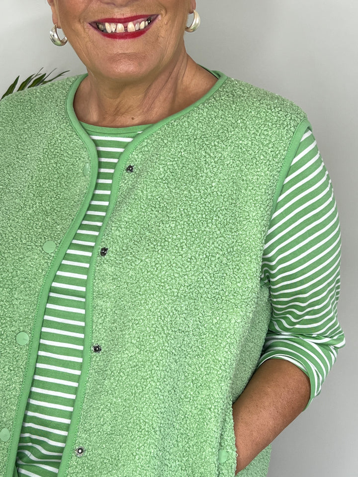 Cecil Curly Vest In Fennel Green