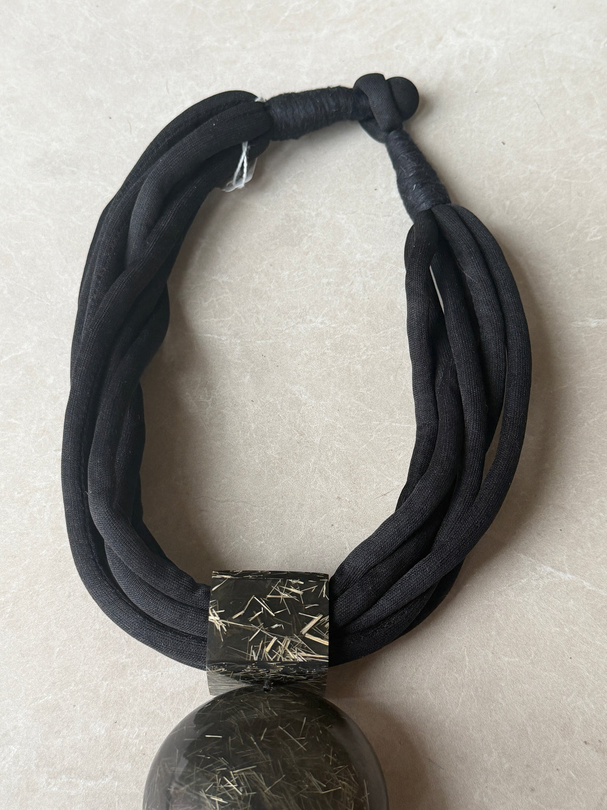 Multiple strand fob necklace in black multi