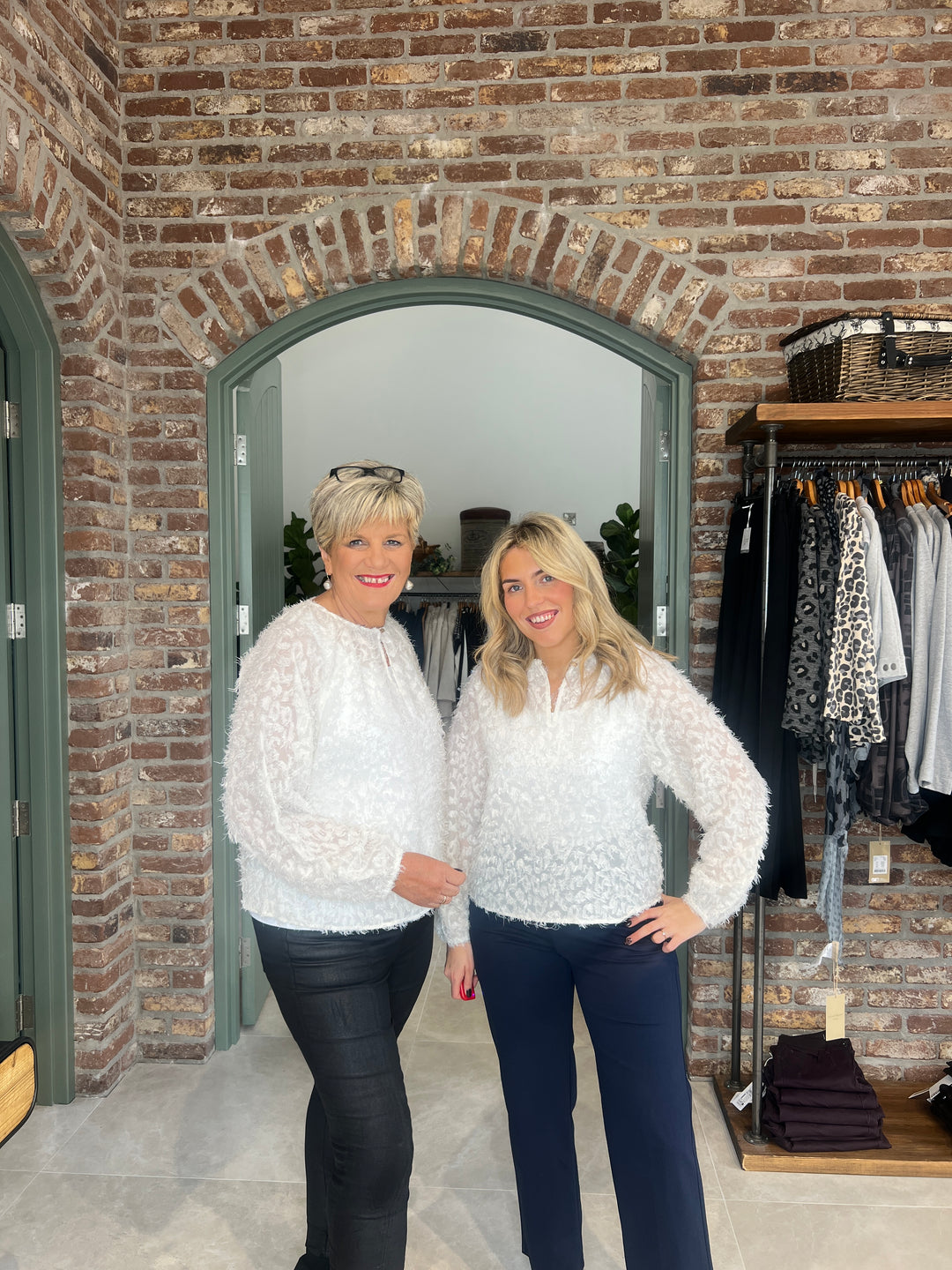 Saint Tropez Raised patterned blouse in Cream