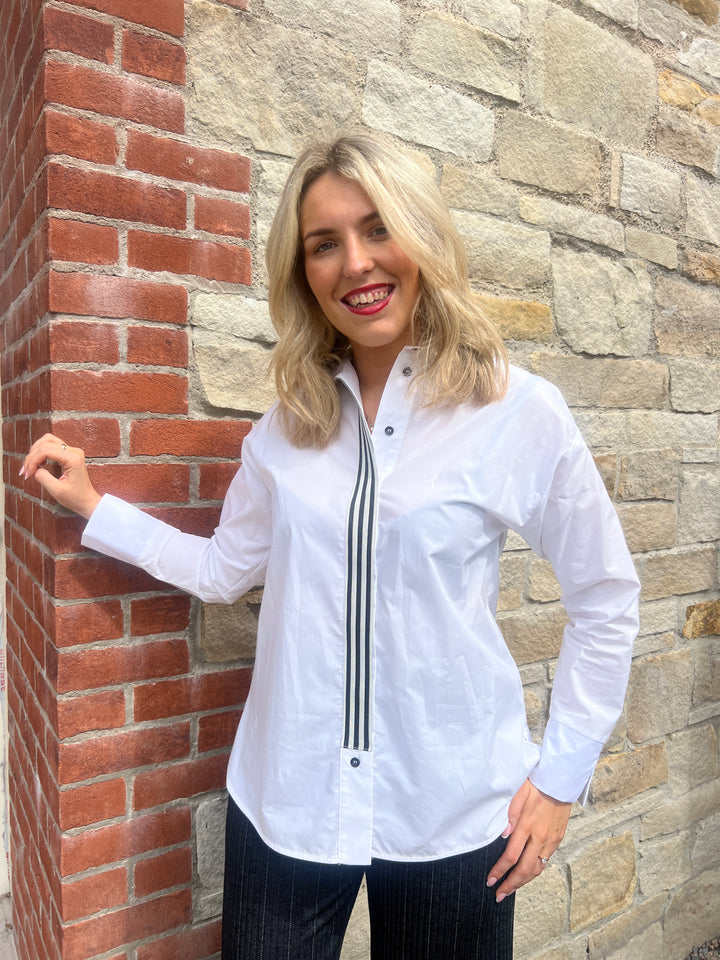 Peruzzi Centre Stripe Shirt In White