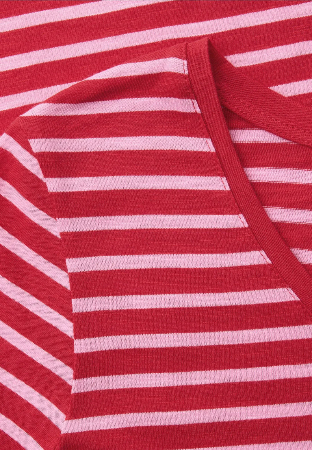 Street One Striped T-shirt In Salsa Red