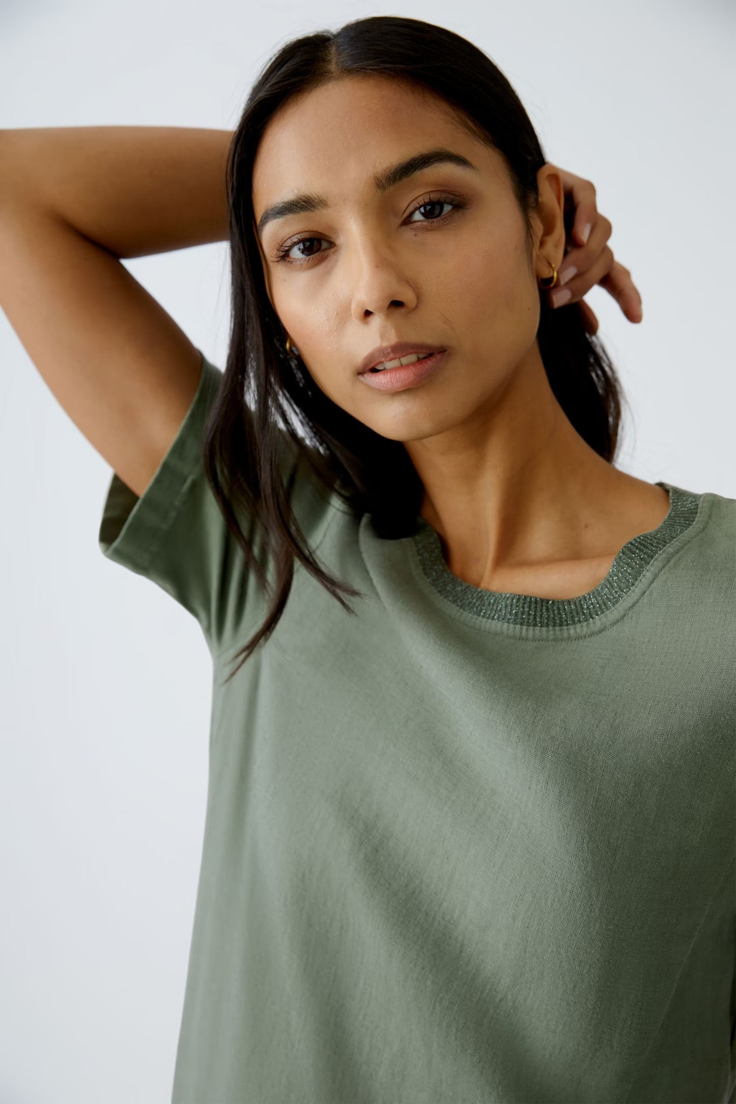 Oui Kleid Dress In Shaded Moss