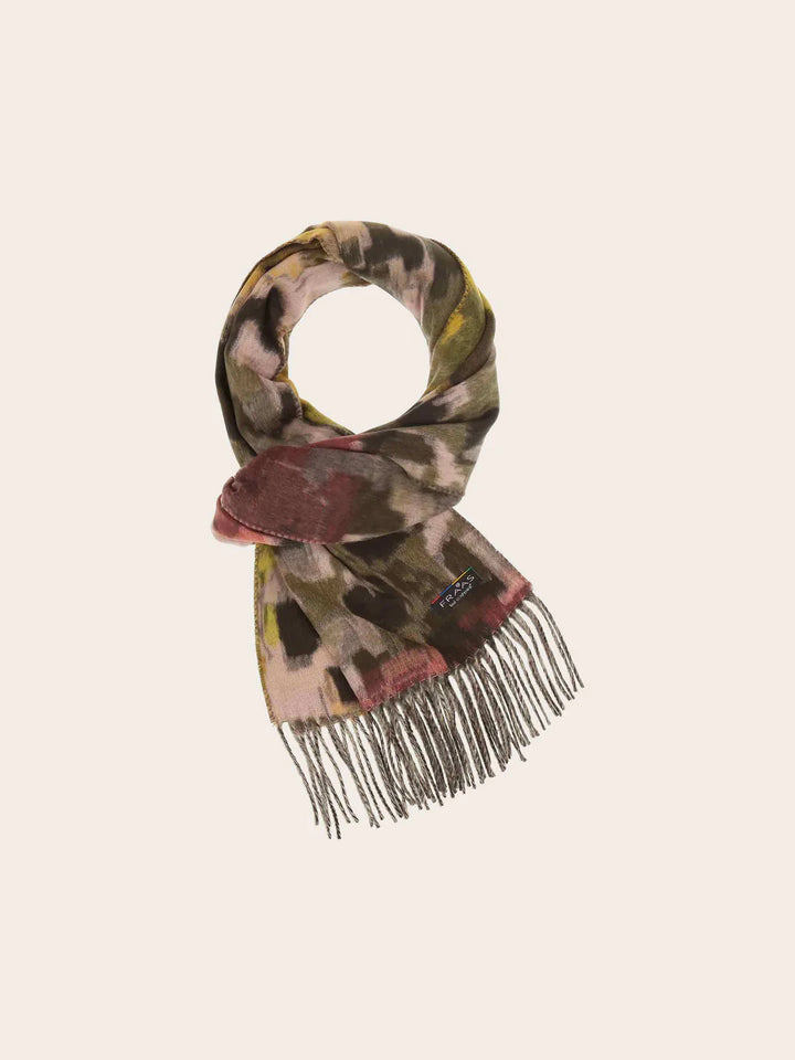 Cashmink pattern Scarf In Safari Green