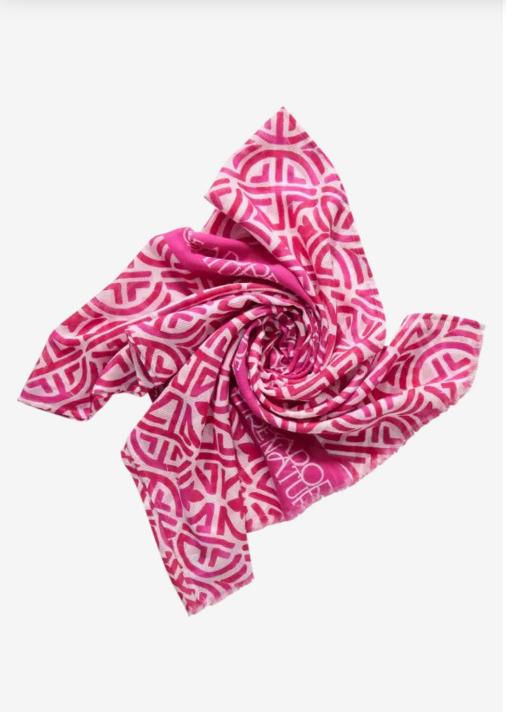 Street One  Printed Long Scarf In Magnolia Pink