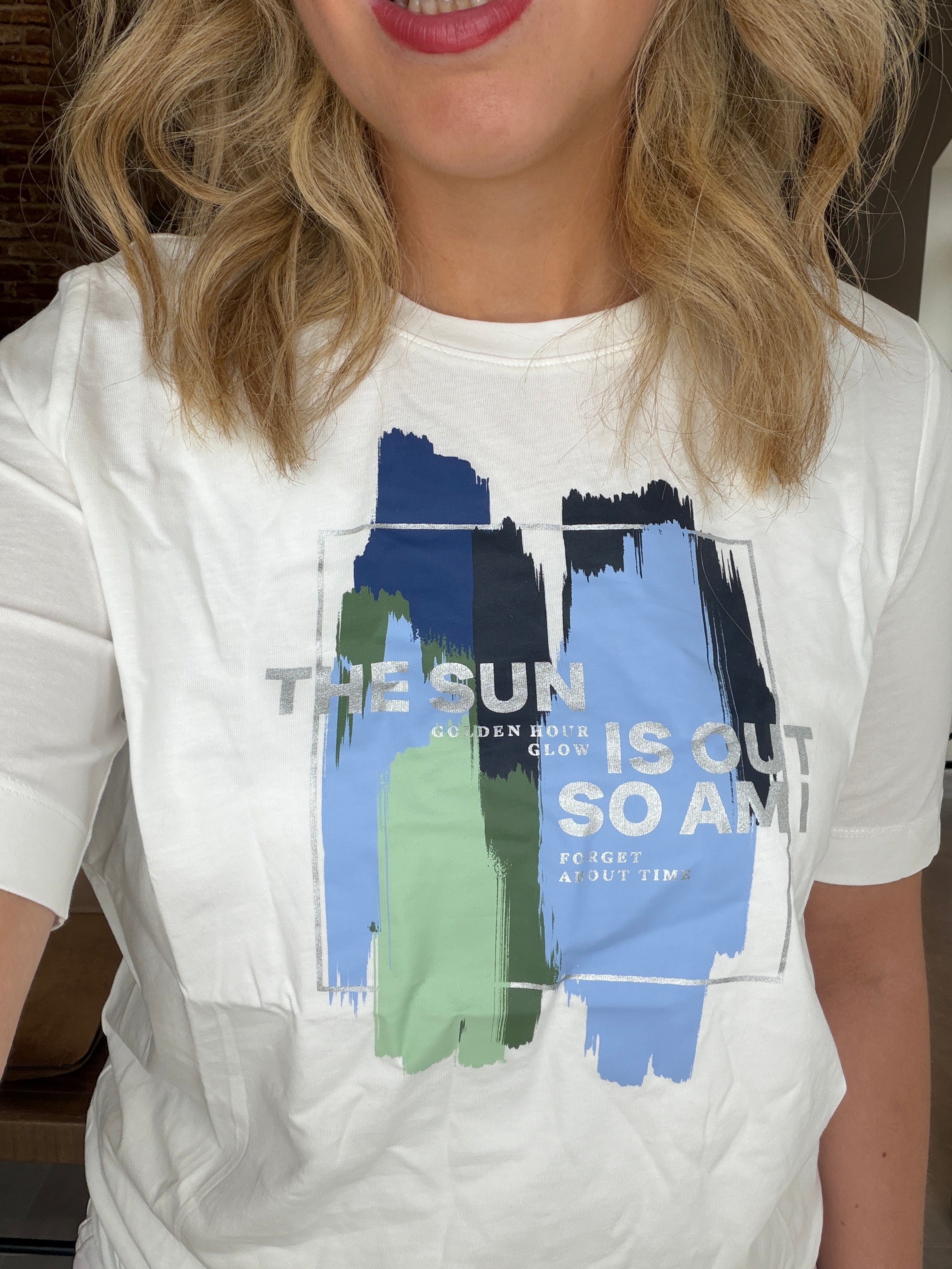 Cecil Multicoloured T-shirt In Vanilla White