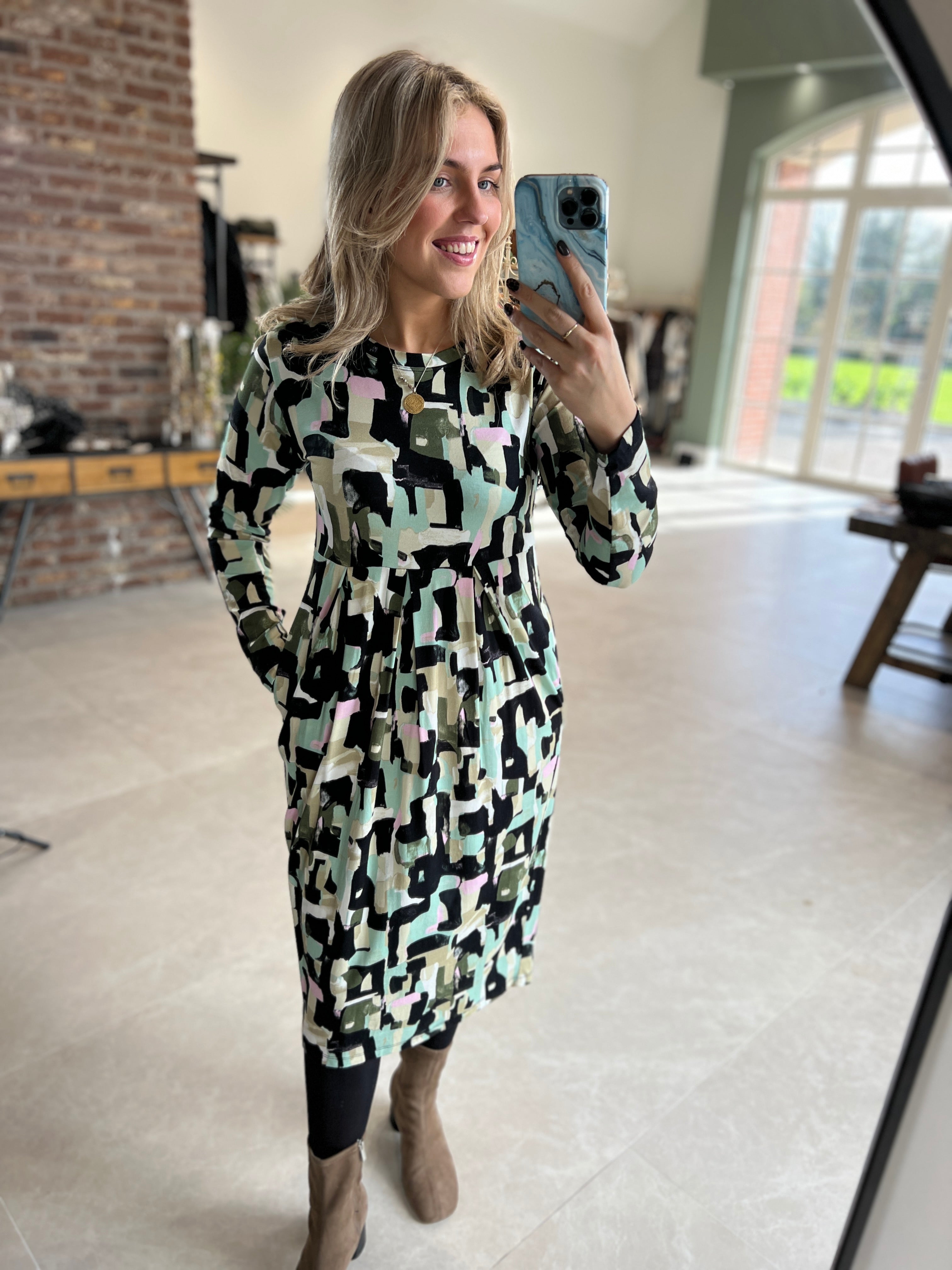 Masai Namo Jersey Print Dress in Multi