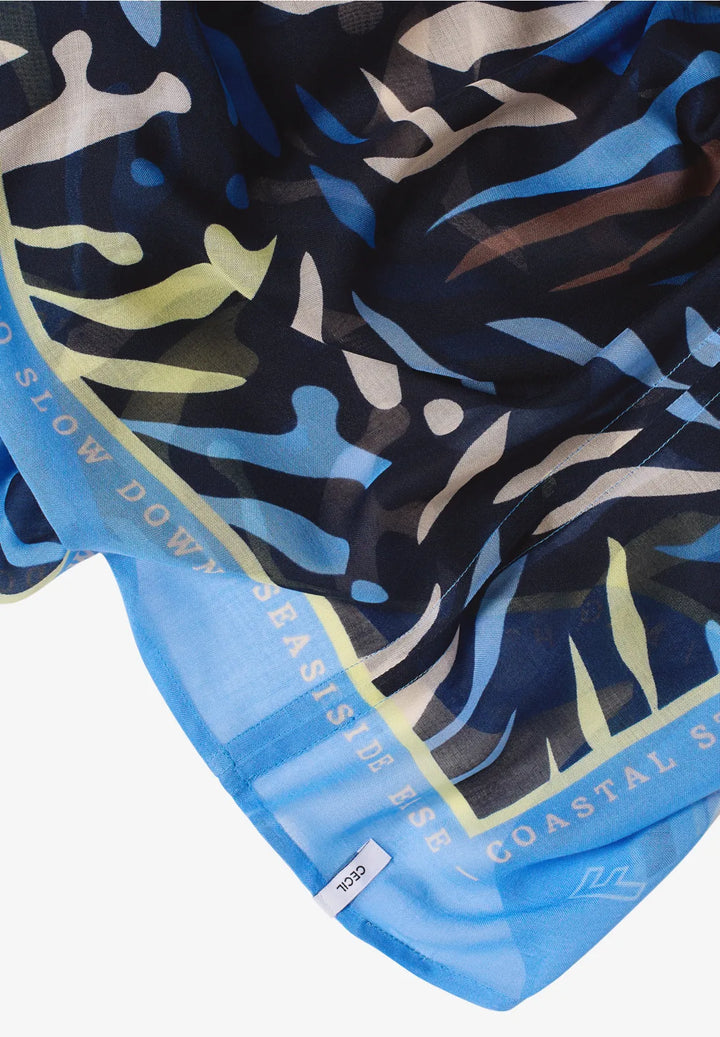 Cecil Print Loop Snood In Universal Blue