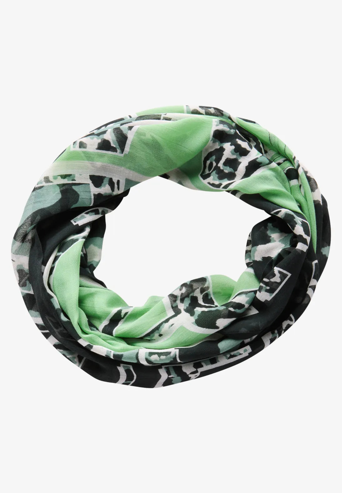 Cecil Leopard Loop Snood In Ink Green
