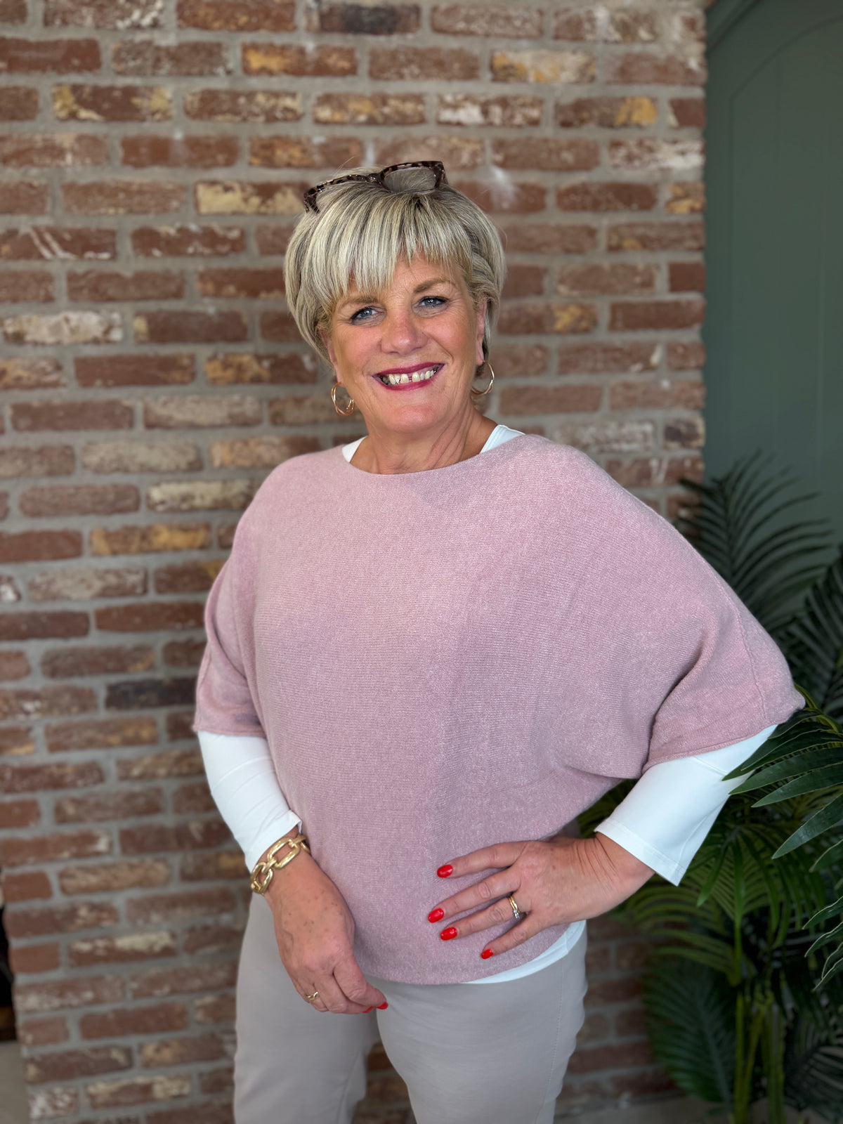 Wide Sleeve knit in Antique Rose