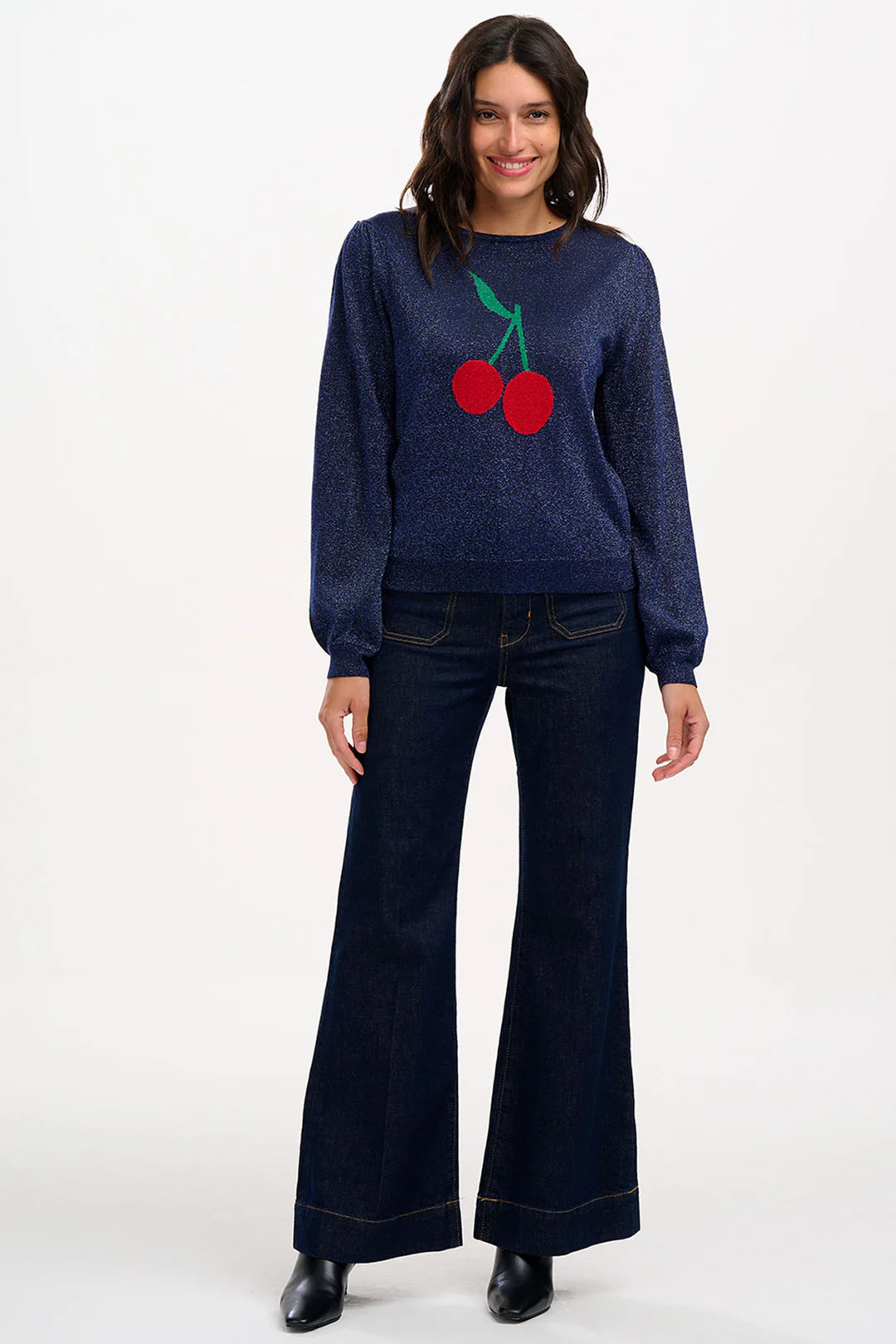 Sugarhill Brighton Tiff Cherry Jumper In Navy