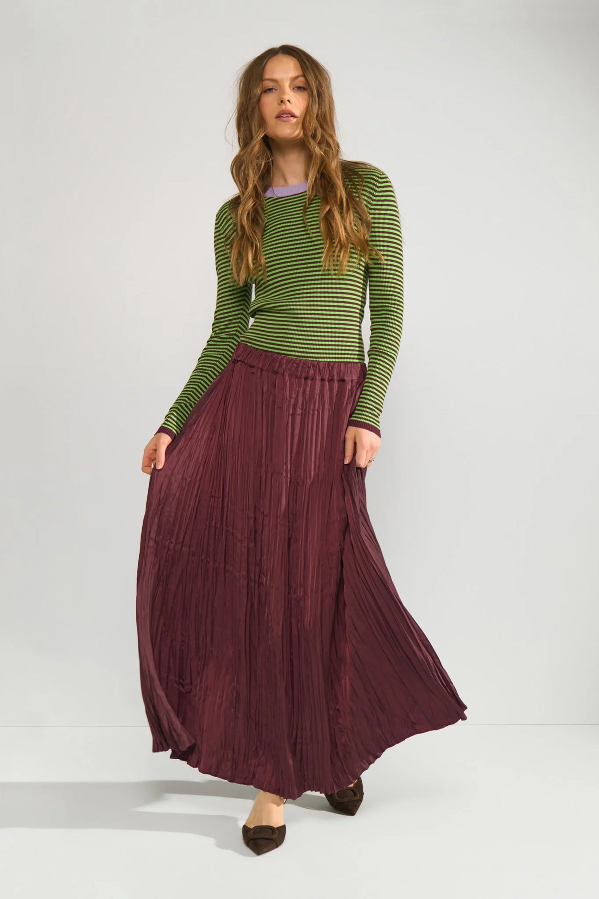 Nufea pleated skirt in fig