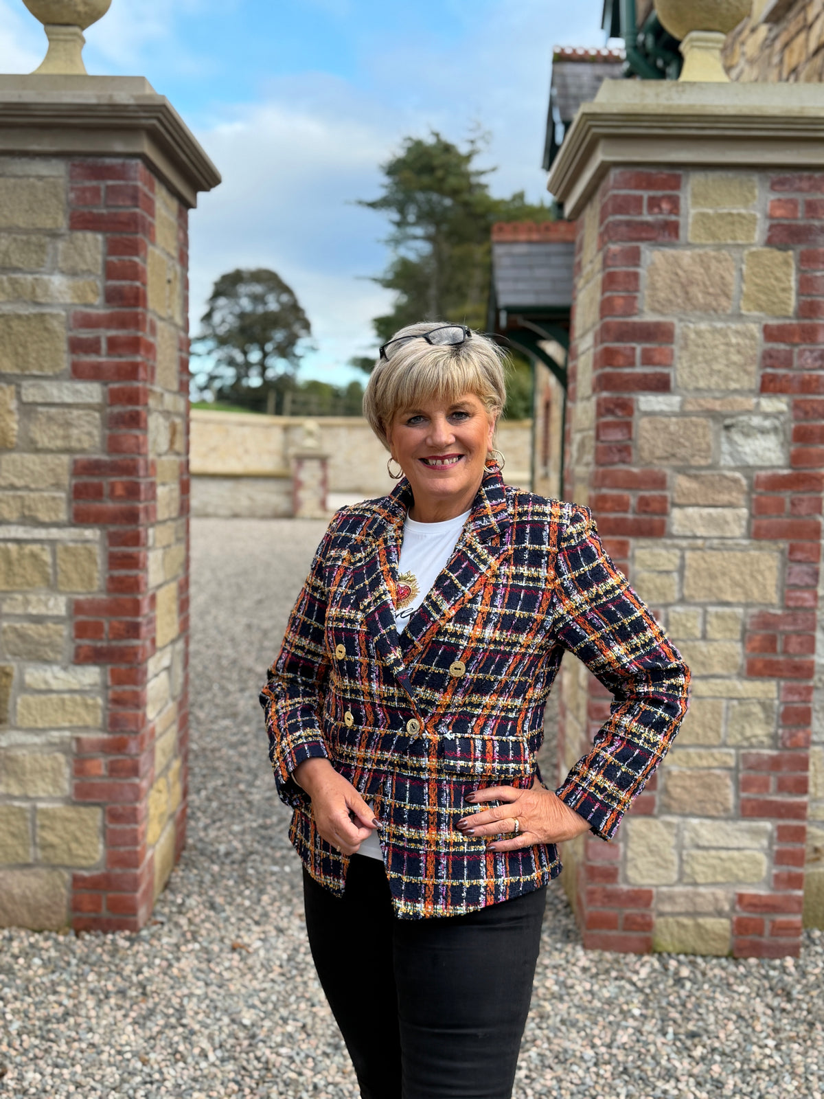 Tweed blazer in multicolour