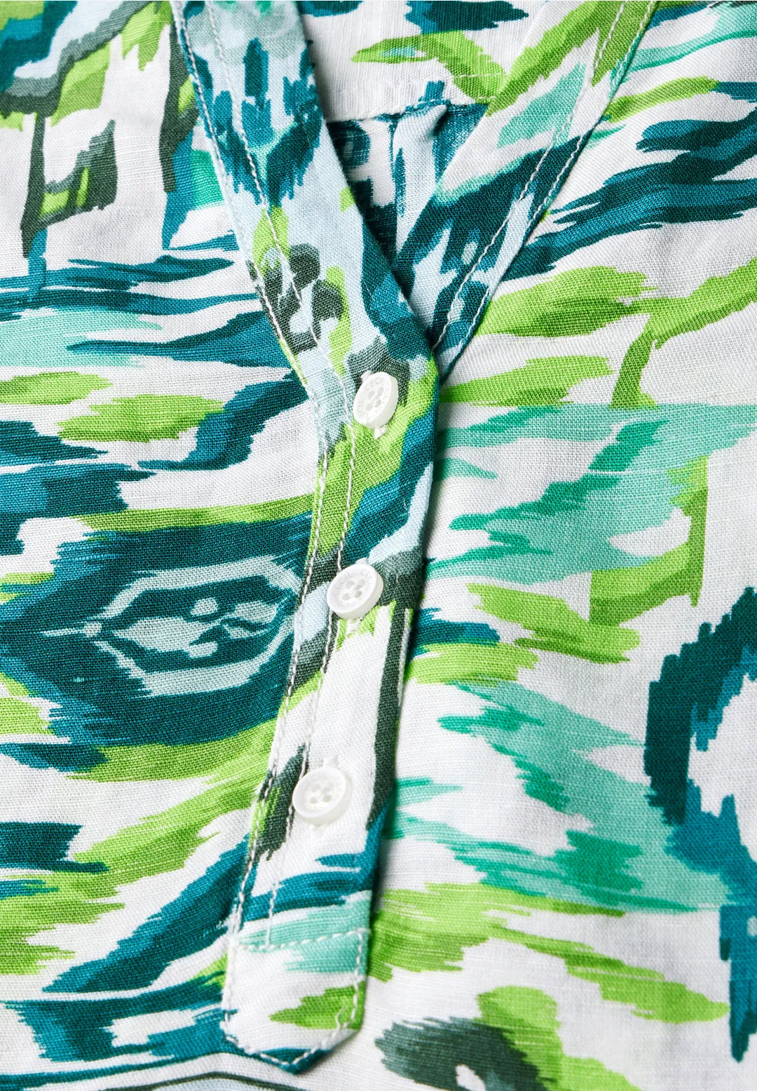 Cecil Linen Blouse In Green Lagoo