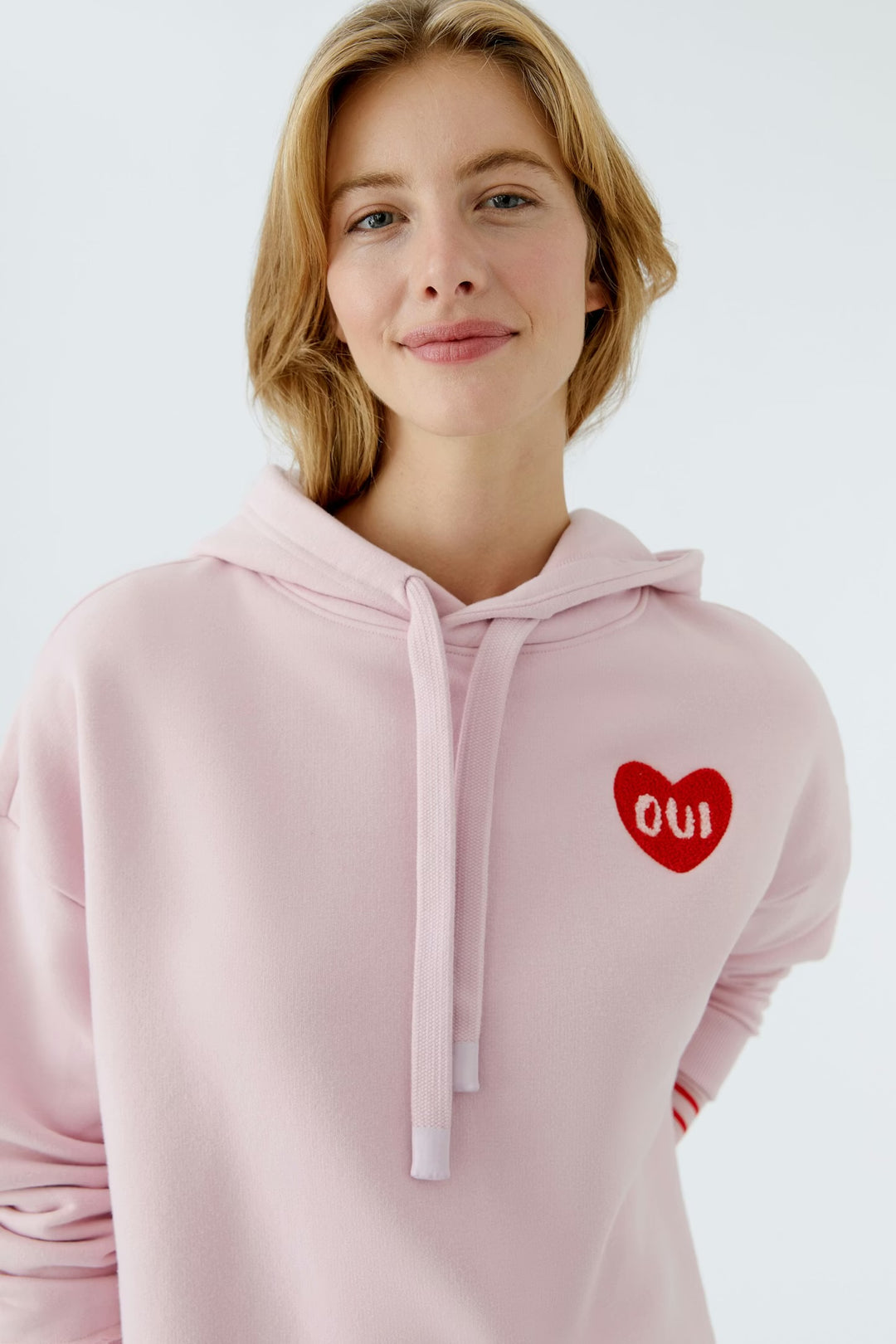 Oui Hooded Sweatshirt In Bleached Mauve