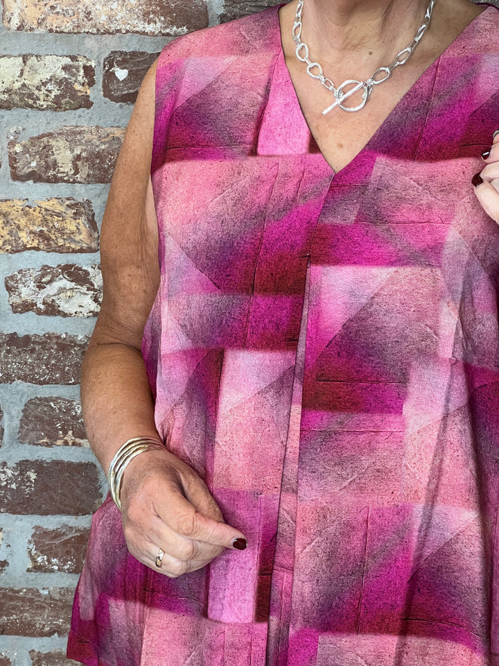 Ozai N Ku Reflection Print Top in pink