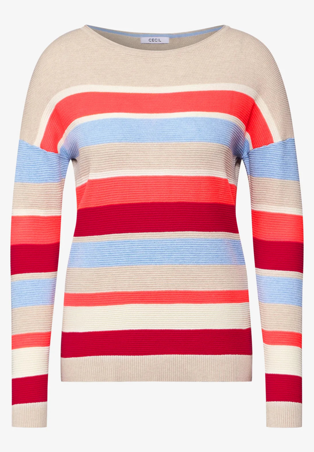 Cecil Striped Jumper In Desert Beige