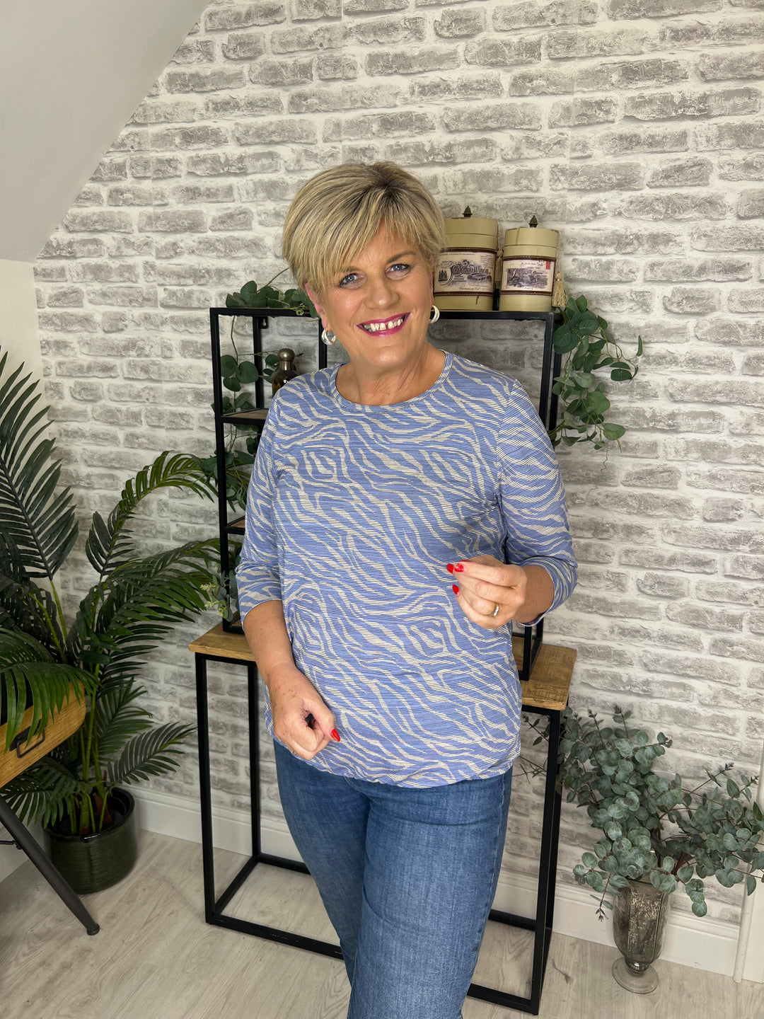 Soya Concept Galina Top In Blue Multi