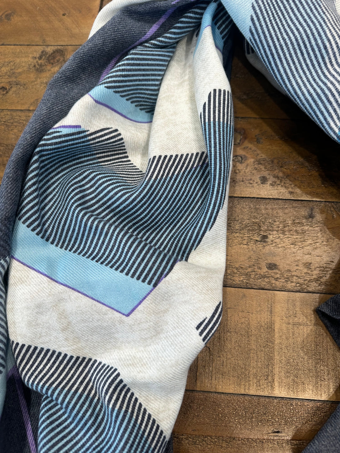 Cecil Cosy Printed Scarf In Dark Navy Blue