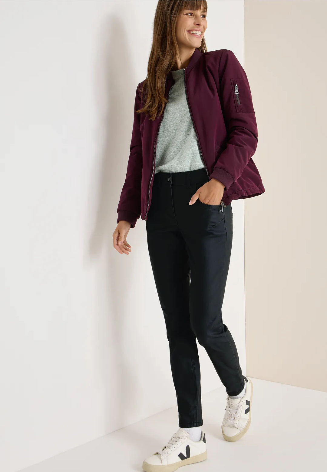 Cecil Toronto Coated Jeans In Black