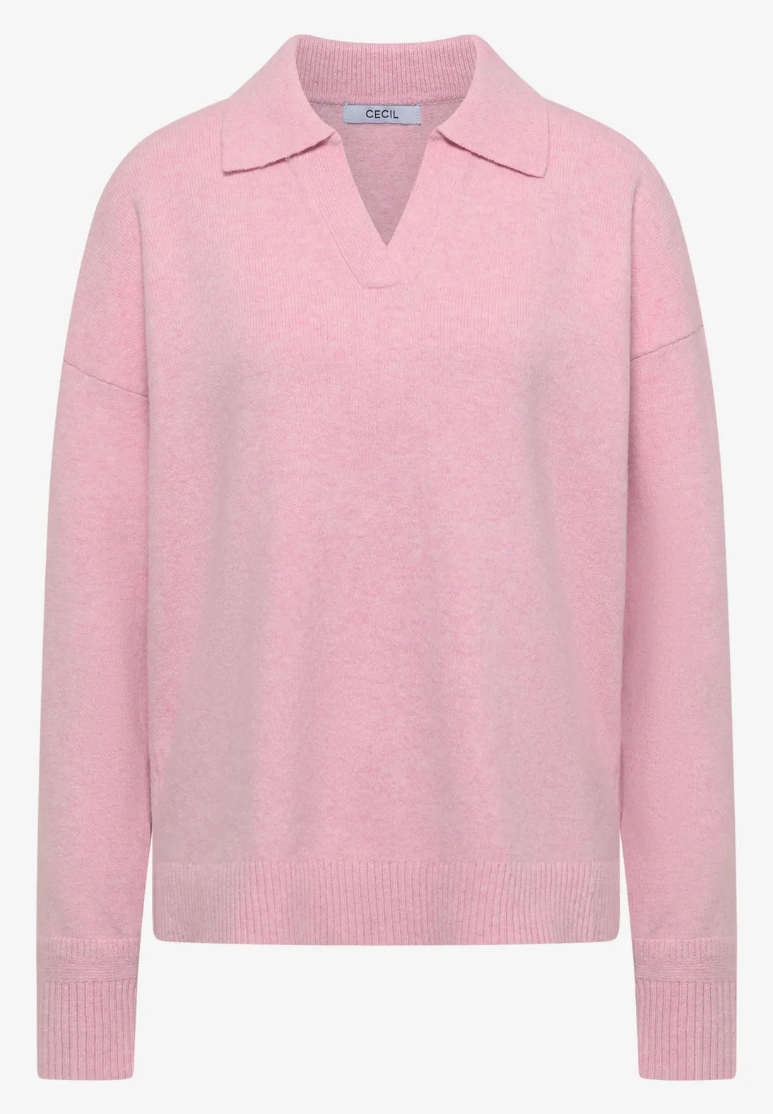 Cosy polo sweatshirt in mellow rose