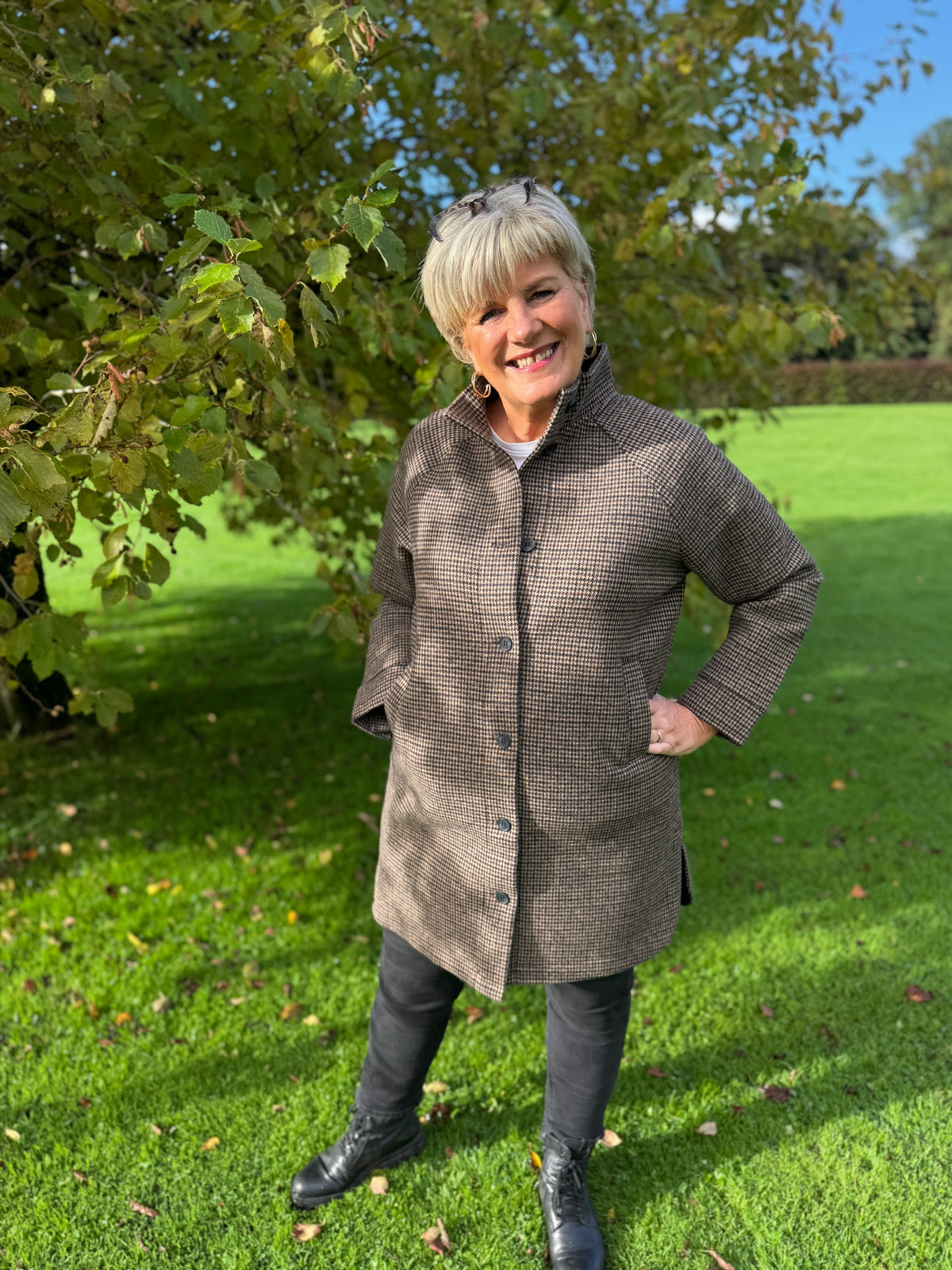 Hasti houndstooth check jacket in multi