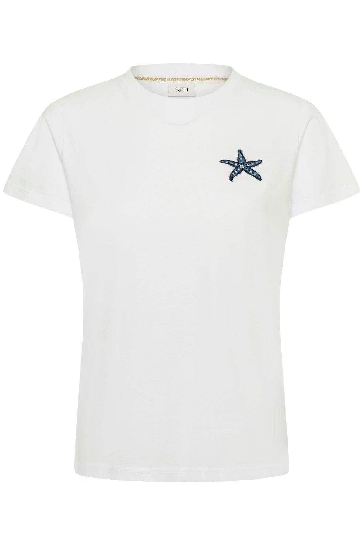 Saint Tropez appliqué T-shirt in Bright white