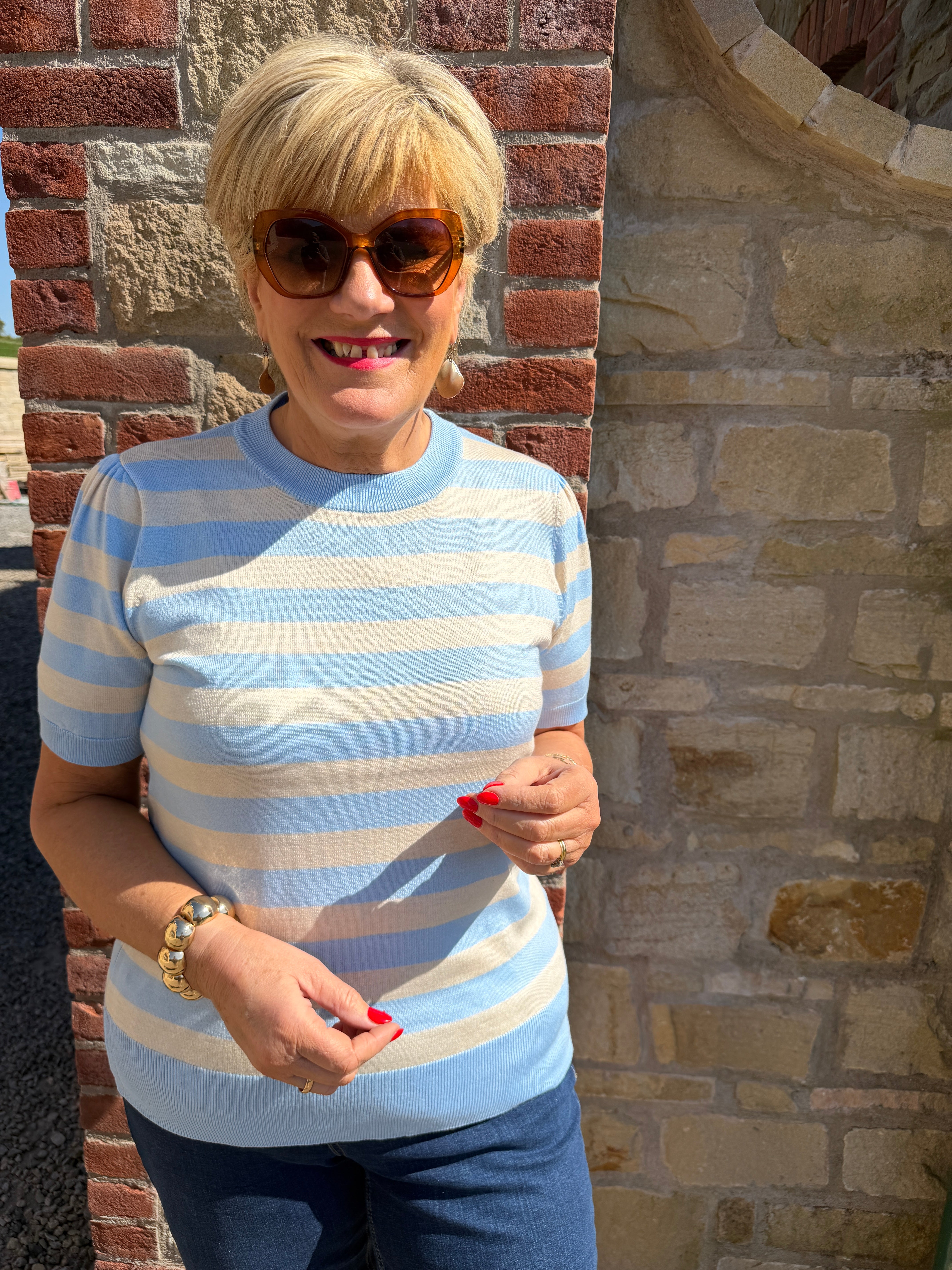 Saint Tropez Mila blocked stripe pullover