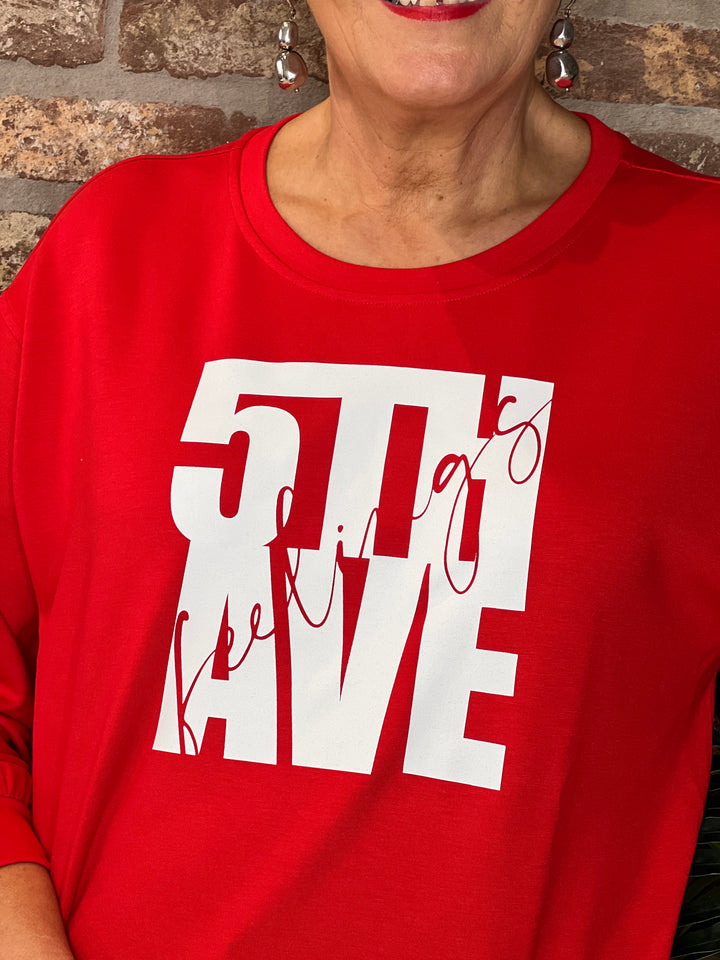 Monari Graphic Sweatshirt In Chilli Pepper