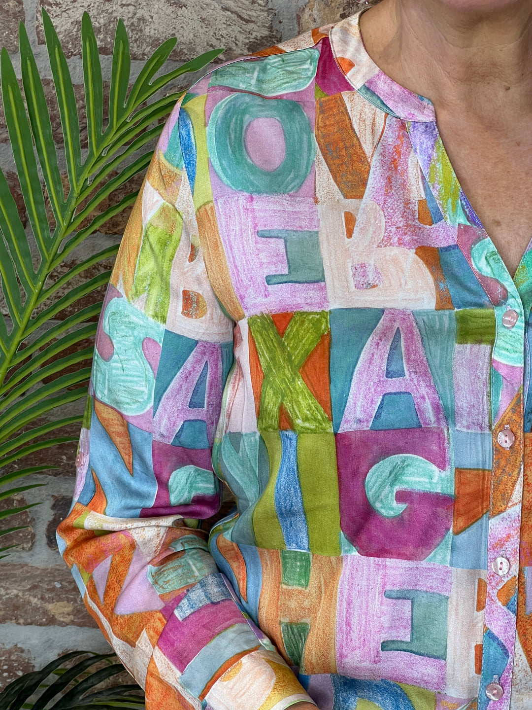 Milano Italy Patterned blouse In rose multi