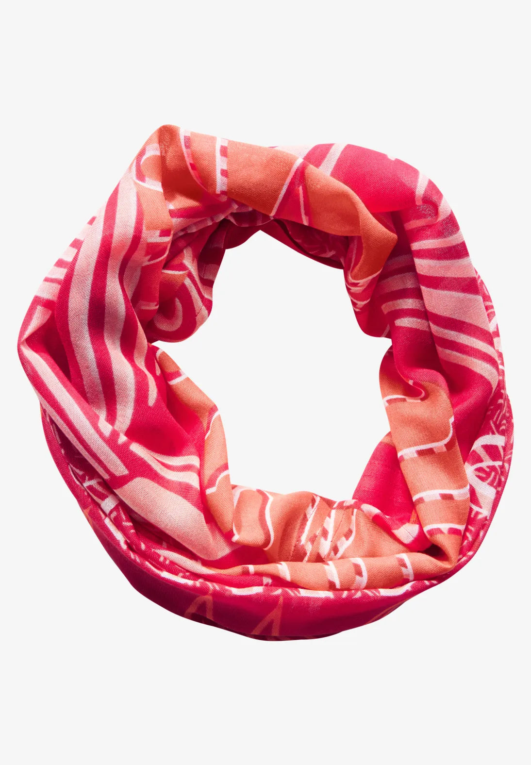 Cecil Print Loop Snood In Granita Red