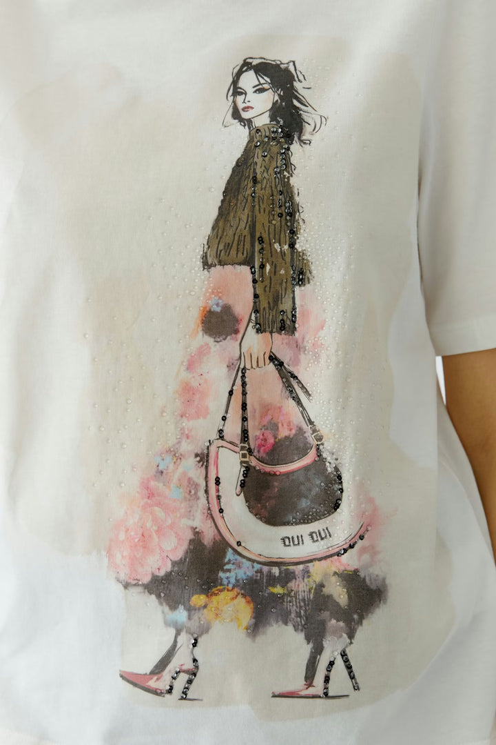Oui Design T-shirt In Cloud Dancer