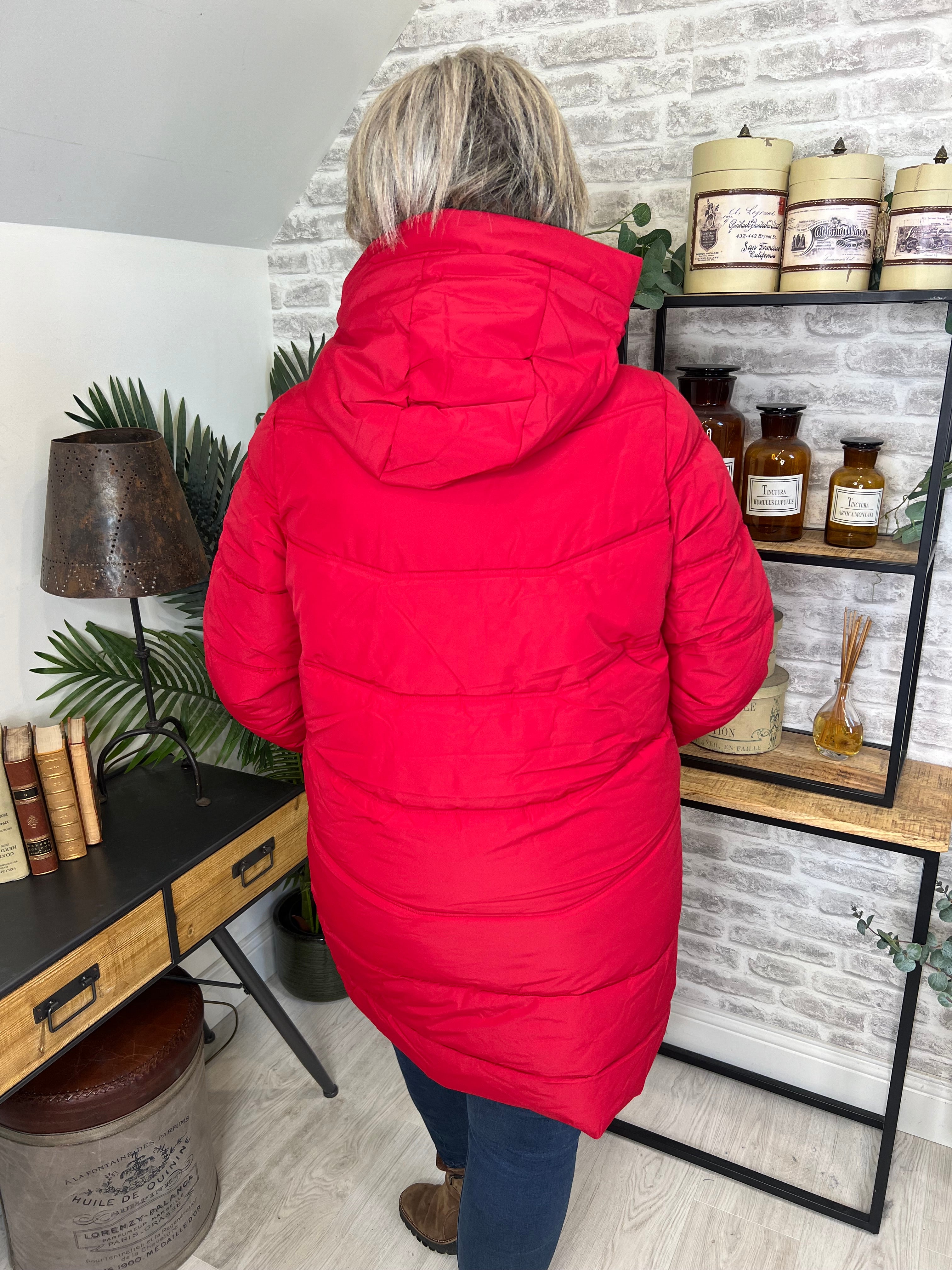 Street One Padded Coat In Carpet Red