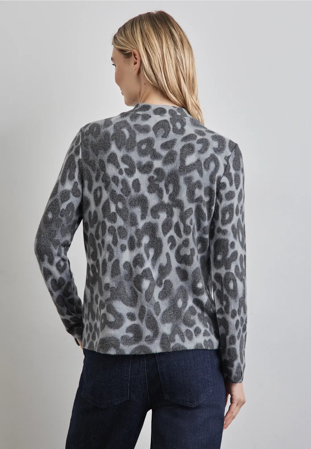 Street One Turtle Neck Leopard Top In Grey