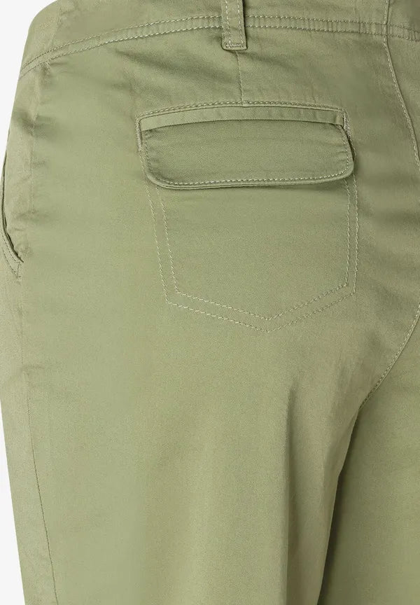 More & More Twill Trousers In Olive Green