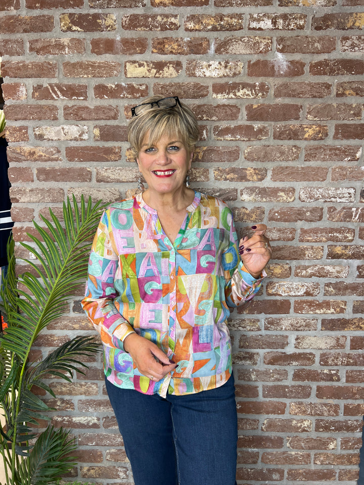 Milano Italy Patterned blouse In rose multi