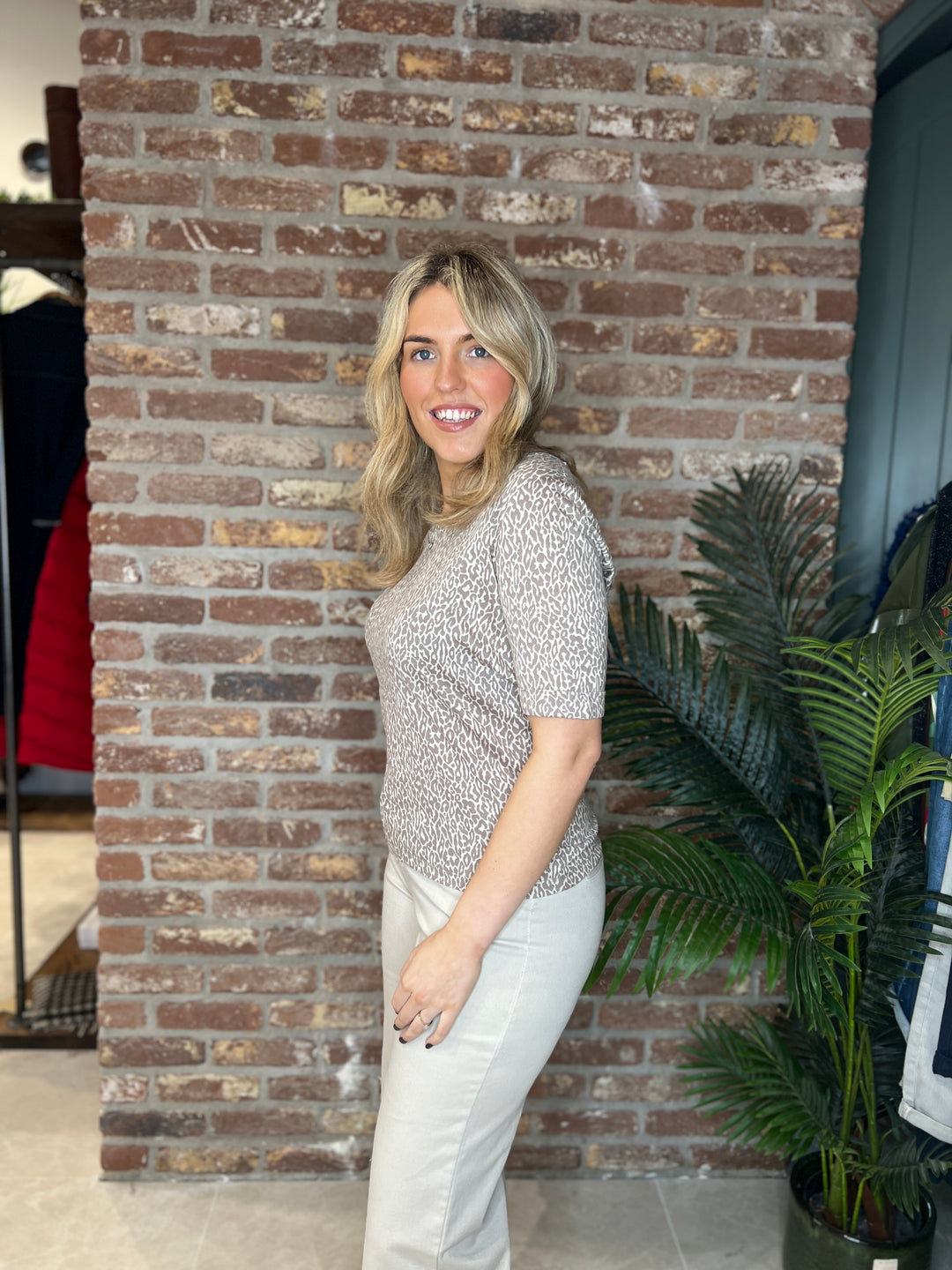 Street One Leo T-shirt In Light Terra Mocha