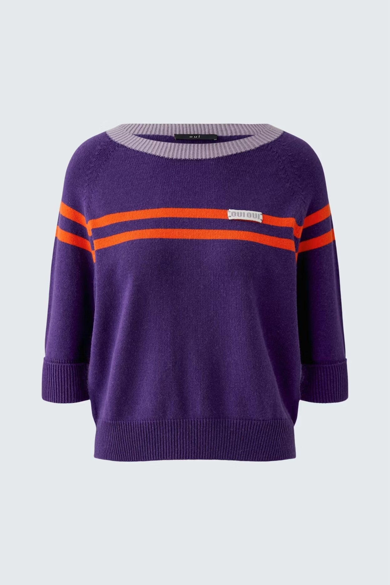 Oui Pullover Jumper In Dark Violet Orange