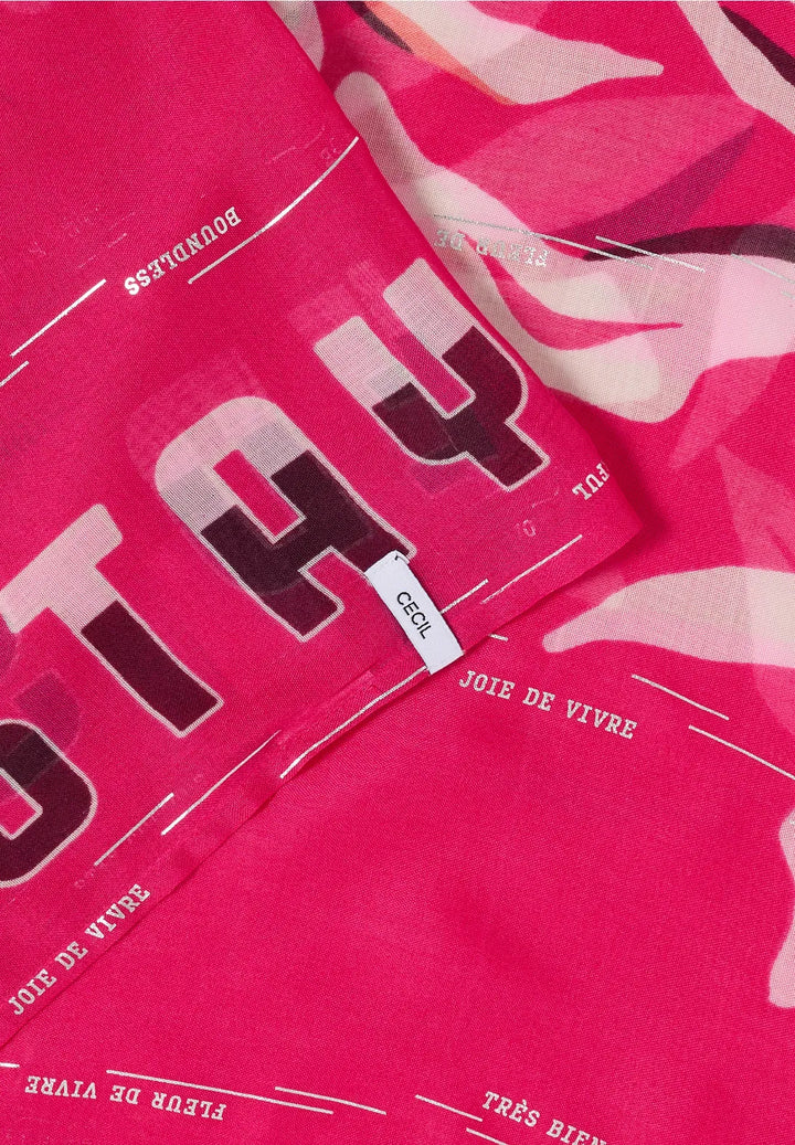 Cecil foil patterned Loop Snood In beetroot pink