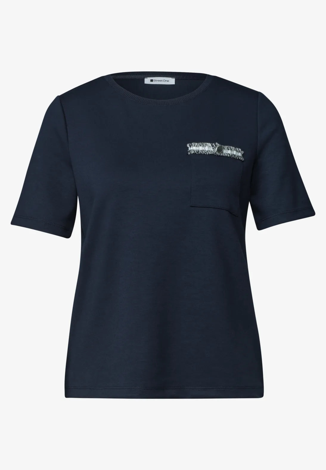 Street One t-shirt with decor in darkest blue